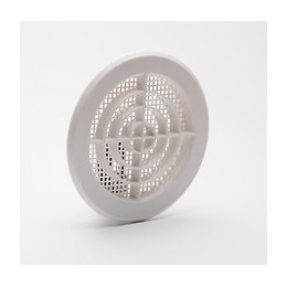 Grille d'aération ABS blanc à clipser tube D10-11 cm