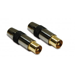 Fiche TV premium -lot de 2- dorée blindée 9.52mm mâle