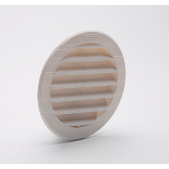 Grille d'aération ABS blanc tube avec moustiquaire diamètre 9,4 cm