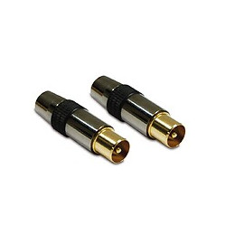 Fiche TV premium -lot de 2- dorée blindée 9.52mm mâle