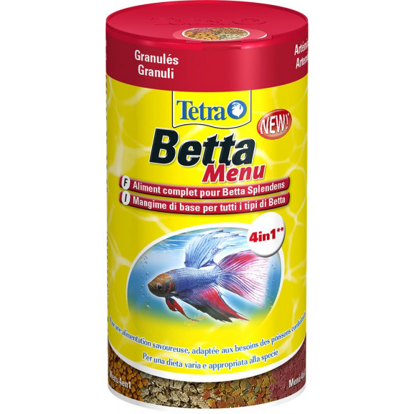 Aliments complets poissons exotiques TETRA Betta Menu 100ml