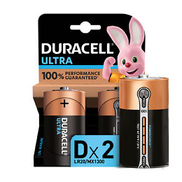 2 Piles Alcalines ULTRA type D