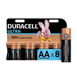 8 Piles Alcalines ULTRA type AA - LR06
