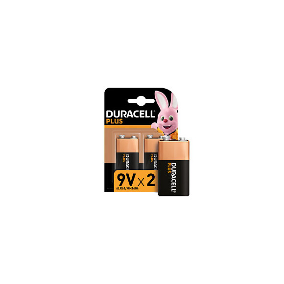2 Piles Alcalines PLUS type 9 Volts - 6LR61