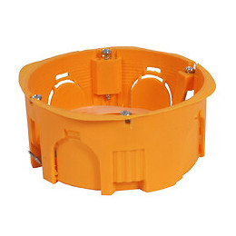 Boitier encastrement mur creux 1 poste orange diamètre 85mm
