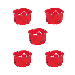 Lot 5 boîtes appareillage encastrement 67x40 rouge