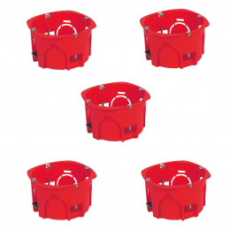 Lot 5 boîtes appareillage encastrement 67x40 rouge