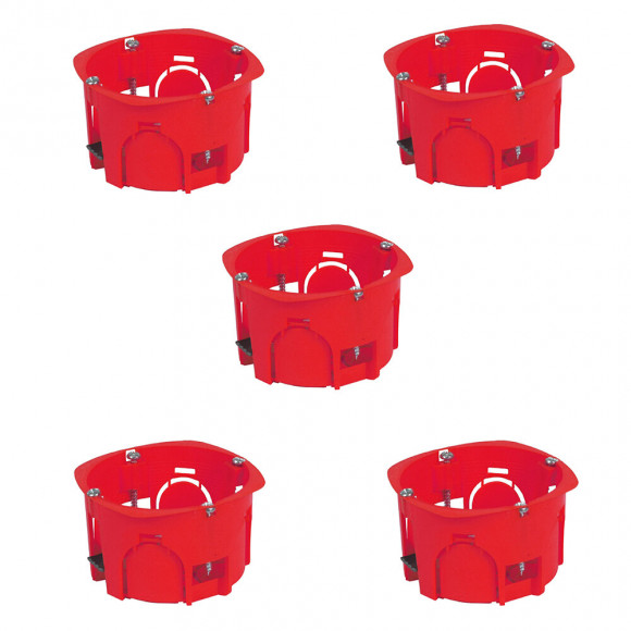 Lot 5 boîtes appareillage encastrement 67x40 rouge