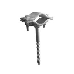 Fixation collier de tire-fond acier pour mât diamètre 33-45mm