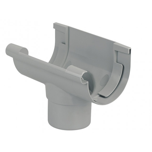 Naissance centrale gouttière PVC demi-ronde 16 couleur gris clair