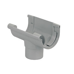 Naissance centrale gouttière PVC demi-ronde 16 couleur gris clair