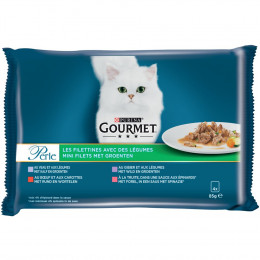 Sachets repas chat adulte Perle - multivariétés - 4x85g