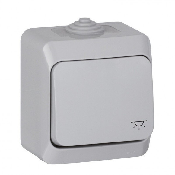 Cedar Plus - Bouton poussoir, 10 A - Gris