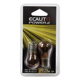 2 lampes automobile PY21W 12V