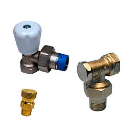 Kit radiateur avec robinet manuel équerre 15x21