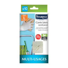 Sachet de 10 Gants latex renforcés taille L