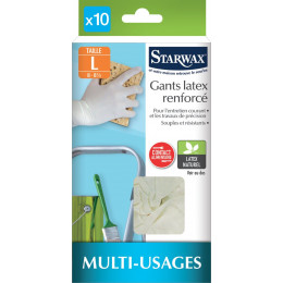 Sachet de 10 Gants latex renforcés taille L