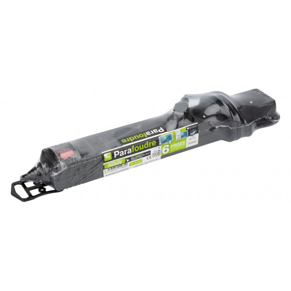 BLOC PARAFOUDRE 6 PRISES NOIR