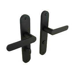 Poignée sur plaqué condamnation Meudon noir mat entraxe 195mm