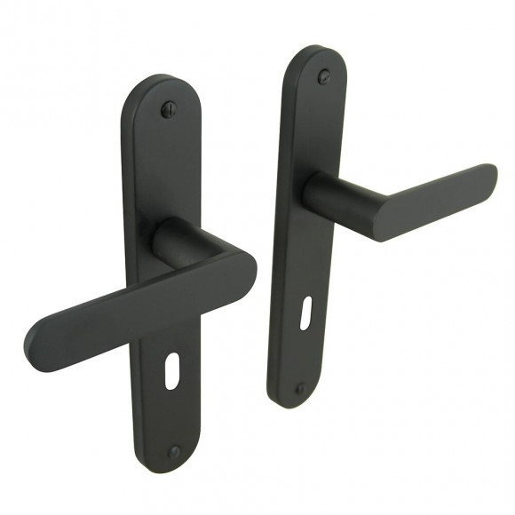 Ensemble sur plaques clé meudon noir mat entraxe 195mm