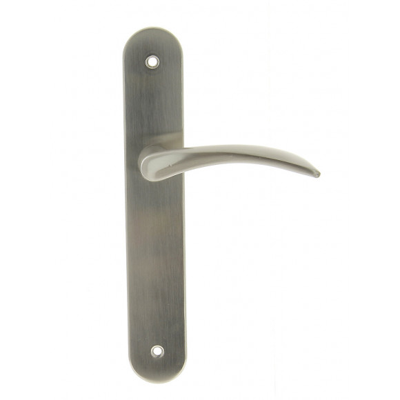 Poignée sur plaqué bec de canne Azury nickel mat entraxe 195mm