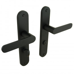 Poignée sur plaqué condamnation Meudon noir mat entraxe 195mm