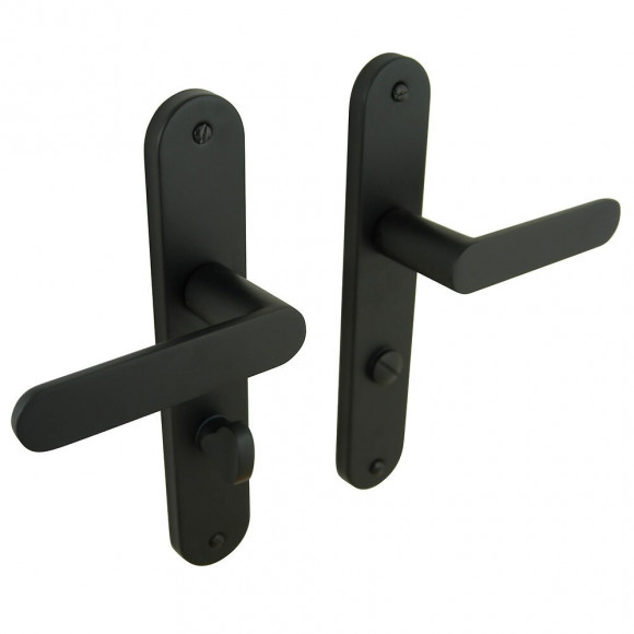 Poignée sur plaqué condamnation Meudon noir mat entraxe 195mm