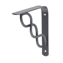 Equerre décorative scroll pewter 14.5x14.5cm