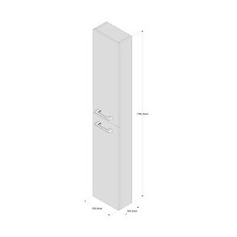 Colonne gris ardoise MDF 2 portes 170x16x30cm