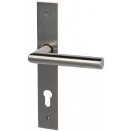 Garniture sur plaque Brunella aluminium nickel mat cylindre 195mm