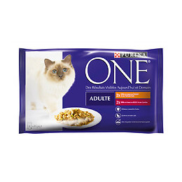 Aliment chat adulte - Poulet-Boeuf - 4x85g