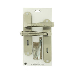 Ensemble sur plaque Dylan alu nickel mat clé entraxe 195mm