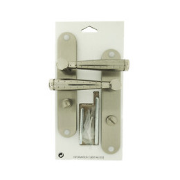 Ensemble de poignées de porte sur plaque Dylan alu nickel mat