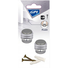 Butée élastique à Anneaux Gris Métallisé x2