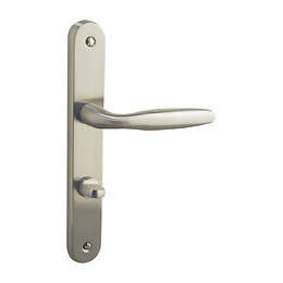 Garniture sur plaque bristol alu nickel mat condamnation entraxe 195mm