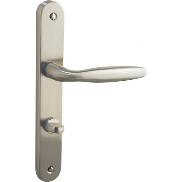 Garniture sur plaque bristol alu nickel mat condamnation entraxe 195mm