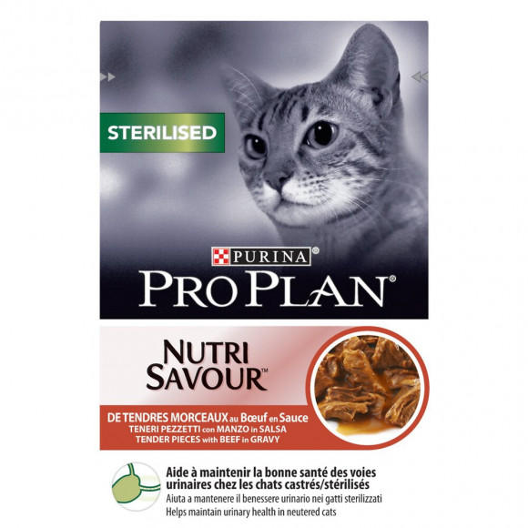 Aliment chat adulte stérilisé - Boeuf - 85g