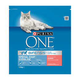 Croquettes chat stérilisé - Saumon et Céréales complètes - 1.5kg