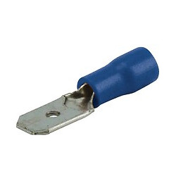 Lot de 10 cosses plates males 6.3mm bleu