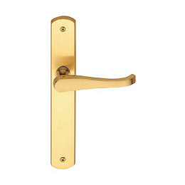 Poignée de porte Lucia laiton bec de cane entraxe 195mm