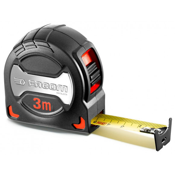 Mètre à ruban 3m x 19mm - Boitier grip anti-dérapant