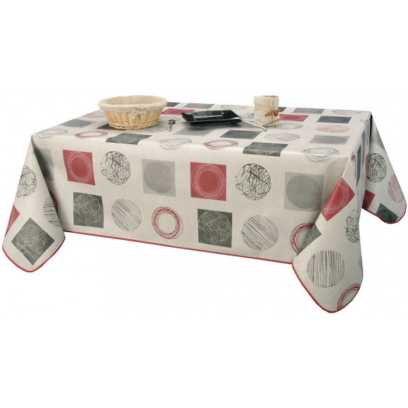 Nappe biais rectangle 140x160cm Modèle Tapies rouge