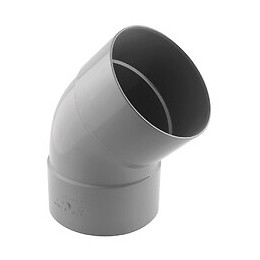 Coude PVC évacuation 45° femelle/femelle D.125