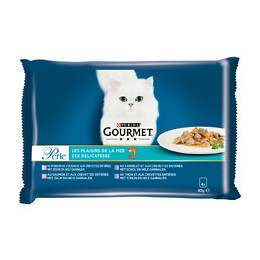 Sachet repas PERLE Les Plaisirs de la Mer Carrelet/Thon/Saumon - 4x85g