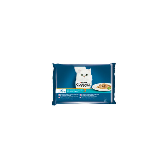 Sachet repas PERLE Les Plaisirs de la Mer Carrelet/Thon/Saumon - 4x85g