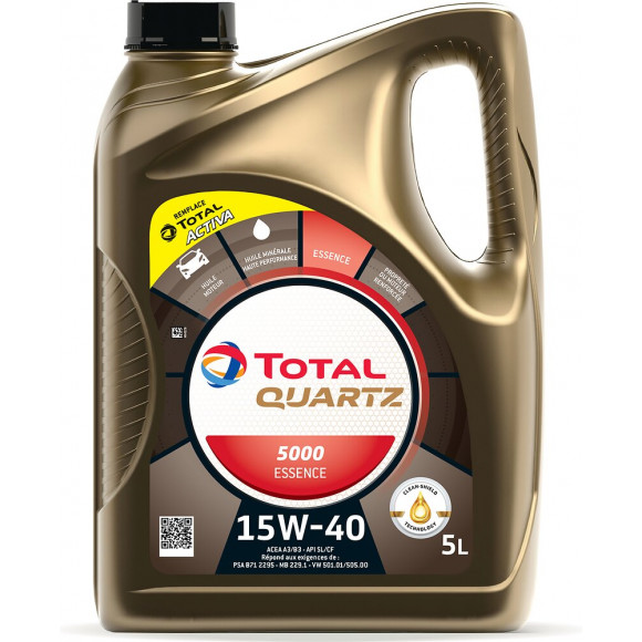 Huile Activa 5000 15W40 Essence 5L TOTAL