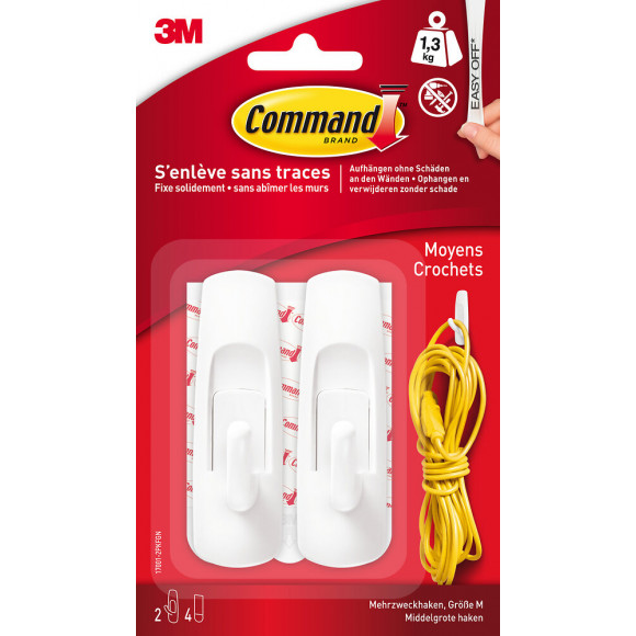 Crochet Plastique Basique Blanc Moyen Modèle