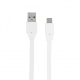 Câble USB-C -USB-A plat 1m - blanc