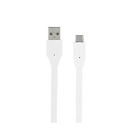 Câble USB-C -USB-A plat 1m - blanc