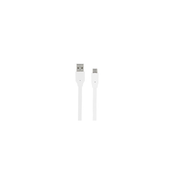Câble USB-C -USB-A plat 1m - blanc